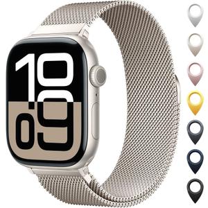 Original Stainless Steel Mesh Loop Compatible with Apple Watch 38mm 40mm 41mm 42mm 44mm 45mm 46mm 49mm Women Men, Magnetic Clasp Replacement for iWatch Bands Series 11 10 9 8 7 6 5 4 Ultra SE 3 2 1