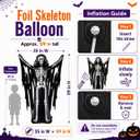 Halloween Balloon Arch Kit, Skeleton Foil Balloon, 119 Pcs, 4.9 ft