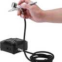 Powerful 40PSI Adjustable Output Airbrush Kit,Auto Stop Dual Action Airbrush,Multi-Function Air Brush Compressor Set for Painting Nails Makeup DIY