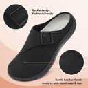 LeIsfIt Womens Wide Clogs Adjustable Diabetic Mules Slip on Clog Slippers for Swollen Edema Feet Wide Width Mules Potato Shoes (Black, 10 Wide)