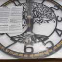 Tree of Life Wall Clock, 24Inch Metal Black Family Tree Oversized Wood Wall Clocks for Living Room Bedroom Home Decor, Modern Silent Mid-Century Battery Operated