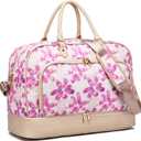 Travel Duffle Weekender Bag for Women - 45L, Durable Canvas, Dirty and Water Resistant, with Shoe Compartment & Multiple Pockets, Perfect Gifts for Women by JOFLY