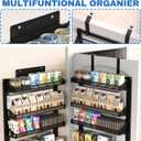 coobest 8-Tier Over the door Spice Rack Organizer, Large Heavy Duty Metal Wall Mount or Over The Door, 2 in 1 Rust-Proof Hanging Storage Shelf for Kitchen Pantry, Bathroom, Laundry Room, Closet