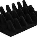 Foraineam 2 Pack Finger Ring Display Black Velvet 18 Slot Jewelry Counter Showcase Storage Organizer Holder
