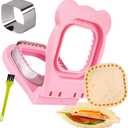 Uncrustables Sandwich Maker Sealer Cutter, Crustless Sandwich Cutter, PB&J Uncrustable Maker - Color Pink, Square Shape (Large-Square:3.75*3.75 cutter)