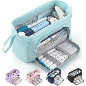 HVOMO Pencil Case Large Capacity Pencil Pouch Handheld Pen Bag Cosmetic Gift for Office School Teen Girl Boy Men Women Adult (Blue)