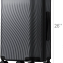 ECOHUB Hardside Expandable Carry On Luggage, Recycled PC 24" Rolling Luggage 26x16x11 Airline Approved with Spinner Wheels & TSA Lock, Lightweight Hardshell Travel Suitcase, 24inch Carry-on Grey