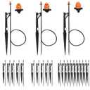20 Sets 90/180/360 Degree Irrigation Sprinkler Heads with Stake, Drip Micro Spray Emitters with 1/4" Irrigation Tubing on Riser Stake,Micro Spray Sprinkler Stake Assembly for Garden Watering System