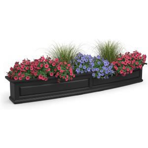 Mayne Inc. Nantucket 6ft Window Box - Black - 72in L x 11.6in W x 10.2in H - with 6.5 Gallon Built-in Water Reservoir (4848-B) Mayne Inc. Nantucket 6ft Window Box - Black - 72in L x 11.6in W x 10.2in H - with 6.5 Gallon Built-in Water Reservoir (4848-B)