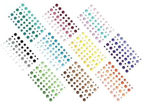 (Pack of 10) 54pcs/Pack Round Assorted Size self Adhesive Enamel dots 30 Mix Colors