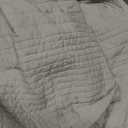 Palassio Striped Beige 100% Cotton Quilt Queen Size Bedding Sets, Lightweight Crinkly Channel Pick Stitch Textured Bedspread Soft Shabby Chic Farmhouse Country Coverlet for All Season, 2 Shams