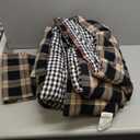 100% Cotton Comforter Set Full Size  Reversible Yarn-Dyed Checkered Design, Soft Washed Cotton on Both Sides, Lightweight All-Season Bedding, Machine Washable(Black Red Plaid, 80x90)