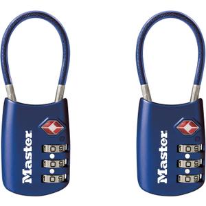 Master Lock Blue Set Your Own Combination TSA Approved Luggage Lock, Travel Zipper Padlock is Perfect for Suitcases, Bags, or Backpacks, 2 pk, 4688BLUEC2