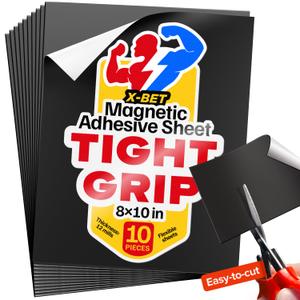 Strong Self-Stick Adhesive Magnetic Sheets 10 Pcs (8x10/20x25cm)  Magnetic Paper for Photo, Magnet Stickers, Labels, Science Education Magnets, Teacher Must Have, Whiteboards, Office