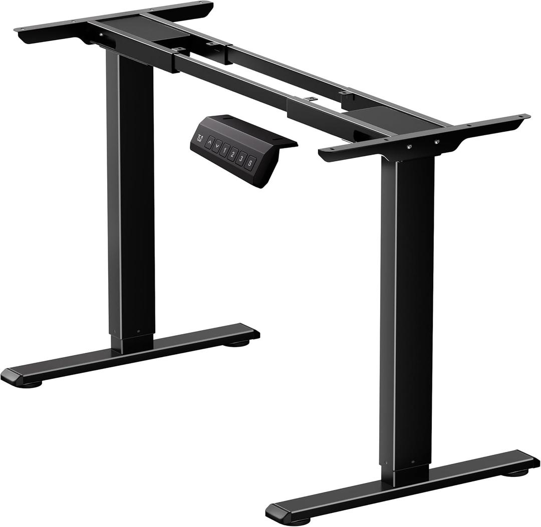 Dual Motor Electric Standing Desk Frame, Height Adjustable Table Legs for Max 90 x 44 Desktop with 330lbs Capacity, Ergonomic Sit Stand Up Desk Base for Home Office, Black Frame Only (Black - Dual Motor)