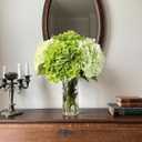 YalzoneMet Hydrangea Artificial Flower Natural Lifelike Real 21 inch Latex Long Stem 2 Light Green+2 Dark Green Hydrangea Flower Bouquets for Home Party Outdoor Wedding Table Centerpiec Decor