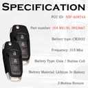 SUPALAND Keyless Entry Remote Control Flip Key Fob Replacement Fits for Ford F-150/F150 2015 2016 2017 2018 2019 2020-2023 F250 F350 17-22 Explorer Ecosport Ranger Bronco Maverick Escape N5F-A08TAA