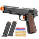 Look Real Toy Red Gun with Ejecting Soft Bullets,Pistol Toys Play EVA Foam Blaster Realistic Model Soft Bullet Gift Gun with Ejection Shell Bullets Fake Gun Model Blasting