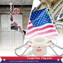 Flag Pole Holder for Outside House - 5ft Heavy Duty Stainless Steel House Flag Pole Kit, Tangle Free Spinning Flagpole For Outdoor Porch Residential Decoration - White