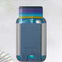 3 x Card Holder for Phone Case, Leather Phone Wallet Stick On, Strongest Adhesive Phones Wallet for iPhone/Android, Minimalist Slim RFID, Fit 7 Cards, Blue, 1 Pack