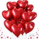 Red Rose Heart Balloons Valentines Day Heart Shaped Foil Balloon Pack of 12