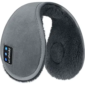 LC-dolida Bluetooth Earmuffs for Winter Women Men, Ear Warmers Headphones Ear Muffs Fluffy with Music HD Speakers Calling for Outdoor Winter Running Cycling Camping, Ice Fishing Skating, Walking Dog