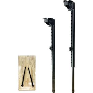 Benbuoo Folding Adjustable Table Legs 21 to 35 inch, Metal Telescopic Storage Desk Legs for Outdoor Camper, RV, Coffee Dinner Table, Tabletops, Kitchen, DIY Bar Desk, Tablesaw, 2pcs Black
