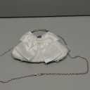 Verdusa Women's Bowknot Evening Bag Ruched Clutch Purse Party Handbag with Chain Strap (White)