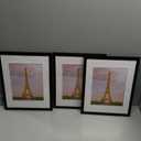 upsimples 11x14 Picture Frame Set of 3, Made of High Definition Glass for 8x10 with Mat or 11x14 Without Mat, Wall and Tabletop Display Photo Frames, Black