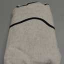 Linen Shower Curtain Beige Cute Black Scalloped Boho Modern Shower Curtains for Bathroom Set, 72" W x 72" L