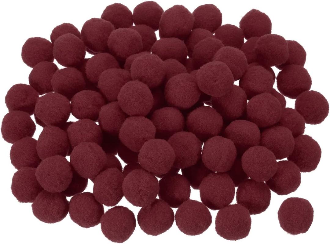 MECCANIXITY Pom Felt Balls Felting Fabric 3cm 30mm Maroon for Home Crafts Project DIY Pack of 100