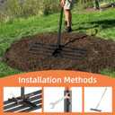 30" x 10" Leveling Rake for Backyard Leveling Kit, 6.5FT Heavy Duty Lawn Leveling Tool for Uneven Grass & Soil, Stainless Steel Yard Leveling Rake for Seeding, Includes Bonus Gloves & 2 Hooks, Black