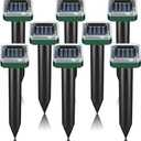 8 Pack Mole Repellent Solar Powered Sonic Mole Deterrent Spikes, Snake Gopher Vole Repellent for Lawn Garden & Yard Gopher Deterrent, Groundhog Repeller