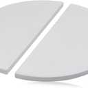 Half-Moon Heat Deflector Plates for Kamado Joe Classic I, II, III, Replacement Parts KJ-HDP Indirect Cooking Cordierite Heat Deflector Plates Accessories for Kamado Joe 18" Grill Smoker, White 2-Pack