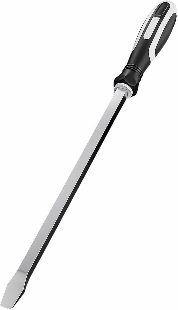 22-5/32" Demolition Screwdriver,12mm Large Demo Flathead/Slotted Screwdriver Heavy Duty, Long Straight Head Pry Bar with Square Shank for Car Repair