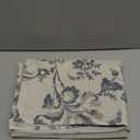 Jinchan Linen Valance Curtain Farmhouse Window Decor Floral Print for Kitchen Living Room Double Layer Blackout Valance 16 Inches Rustic Window Treatment 1 Panel Rod Pocket Blue on Beige, Size: 50"W x 16"L (Pack of 1)