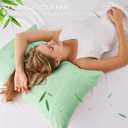 YIYEA Pillow Cases Queen Size Set of 2, Luxury 600TC Viscose Derived from Bamboo Cooling Pillowcases for Hot Sleepers & Night Sweats, Breathable, and Silky Soft, 20x30, Green