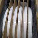 MORA Ceramic Flat Dinner Plates Set of 6, 10.5 in High Edge Dish Set - Microwave, Oven, and Dishwasher Safe, Scratch Resistant, Modern Dinnerware- Kitchen Porcelain Serving Dishes - Vanilla White