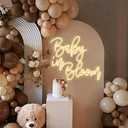 Baby in Bloom Neon Sign for Baby Shower Decorations,14.4''X12.5'' White Dimmable LED Neon Lights Sign,USB Powered Light Sign for Girl Boy Babys Room Wall Decor Birthday Party Backdrop