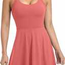 JAFINSY Womens Workout Tennis Dress with Built in Shorts and Bra Athletic Golf Activewear for Exercise (Pink, Small)