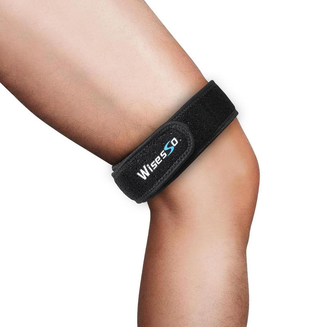 IT Band Strap, Adjustable Iliotibial Band Syndrome Brace, IT Band Relief for Men, Women, Knee Straps Iliotibial Band Compression Wrap for Running and Exercising, 1 Pack (Gray)