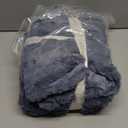 Cozy Bliss Deluxe Sheared Rabbit Faux Fur Throw Blanket, Soft Fuzzy High-Low Sculpted Plush Blanket for Couch, Cozy Home Accent, All Season Use, Blue 50"x60"