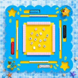 32-Inch Floating Mahjong Table for Pool with Tile Grooves, 32" Large