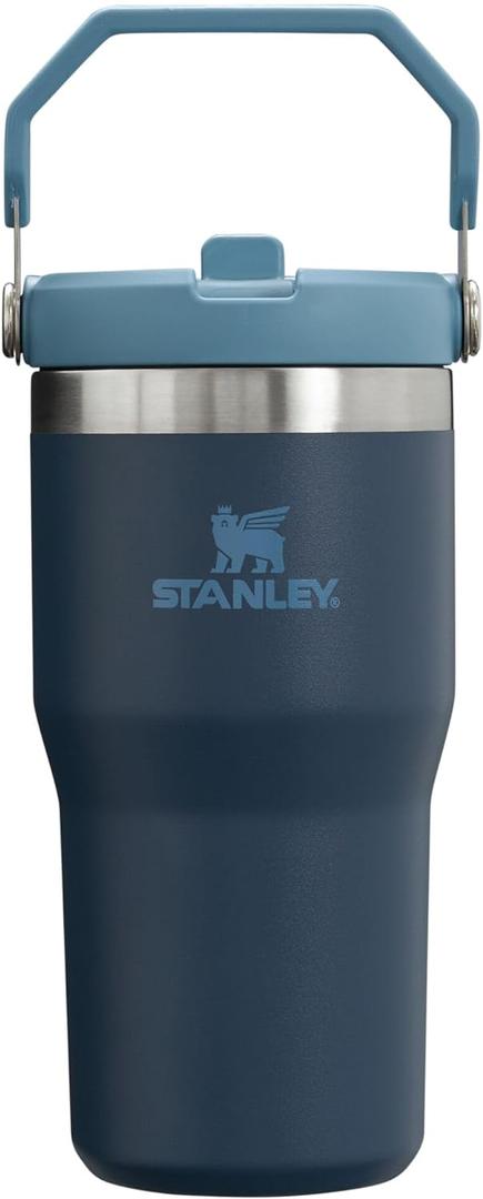 Stanley IceFlow Flip Straw Tumbler with Handle 20 oz | Twist On Lid and Flip Up Straw | Leak Resistant Water Bottle | Insulated Stainless Steel |BPA-Free | Navy