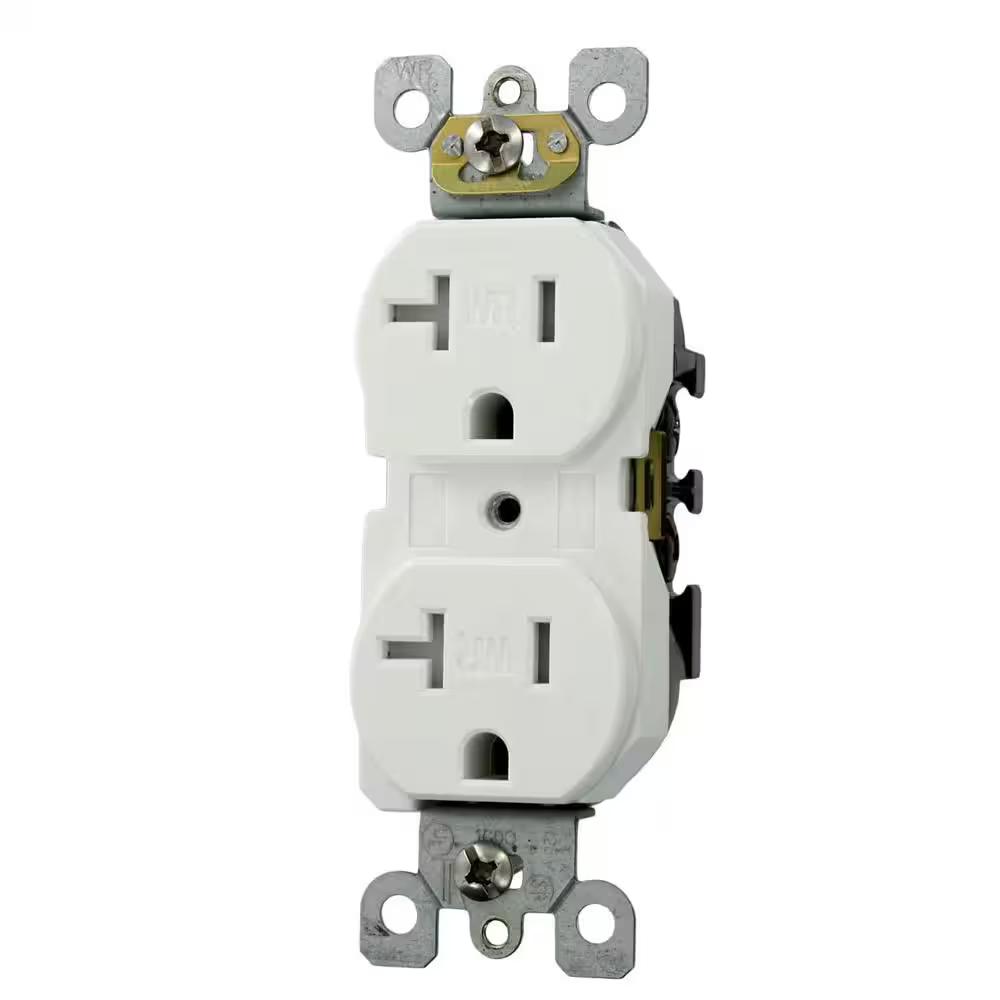 Leviton
20 Amp 125 V Tamper/Weather Resistant Duplex Outlet/Receptacle, White (1-Pack) W5820-T0W