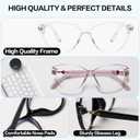2 x 3 Pack Fashion Cat Eye Reading Glasses Women, Ladies Cateye Anti Blue Light Readers, Cute Anti Glare/UV Eyeglasses (Transparent,black,purple)