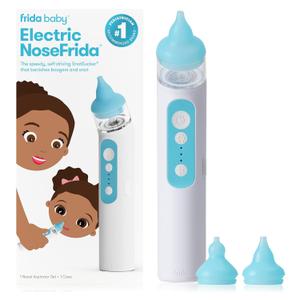 Frida Baby Electric NoseFrida Nasal Aspirator for Baby, Nose Sucker for Baby & Toddler, Upgraded Nasal Aspirator for Congestion + Allergy Relief with 3 Suction Levels, 2 Silicone Tips, USB
