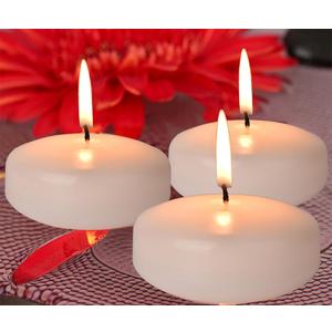 3inch White Floating Candles, 36PACK 13-15Hours Unscented Dripless Wax for Cylinder Vases, Centerpieces at Wedding, Birthday,Party, Pool, Holiday (36PACK, White)