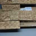 Seville Classics 2-Pack Handwoven Water Hyacinth Storage Cube Baskets, 2-Piece Basket Set
