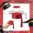 MotiMind 60 Pcs 2026 Mini Graduation Cap with Tassels Small Grad Hat Drink Topper Decoration for Champagne Flutes Wine Glasses or Cupcake for Grad Prom Party Push Pops Supplies(Burgundy Red)
